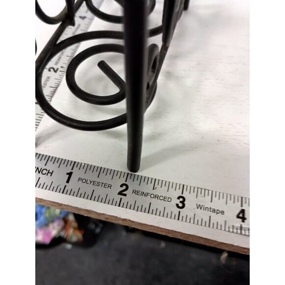 Vintage 1980s Black Iron Metal Treble Clef Napkin Holder Music Theme Arch Design - Picture 9 of 9